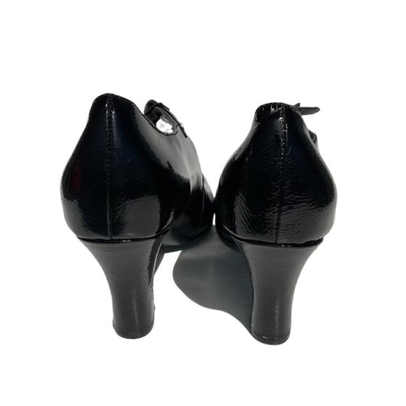 Aerosoles 'Gin City' Leather  Peep Toe Mary Jane Black Pumps Size 7.5 - Picture 5 of 6